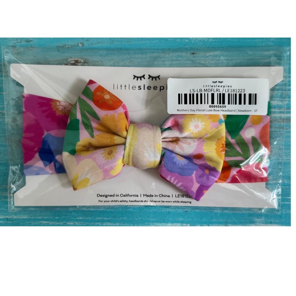 Little Sleepies Rainbow Blooms Luxe Bow Headband Size Newborn - 3T